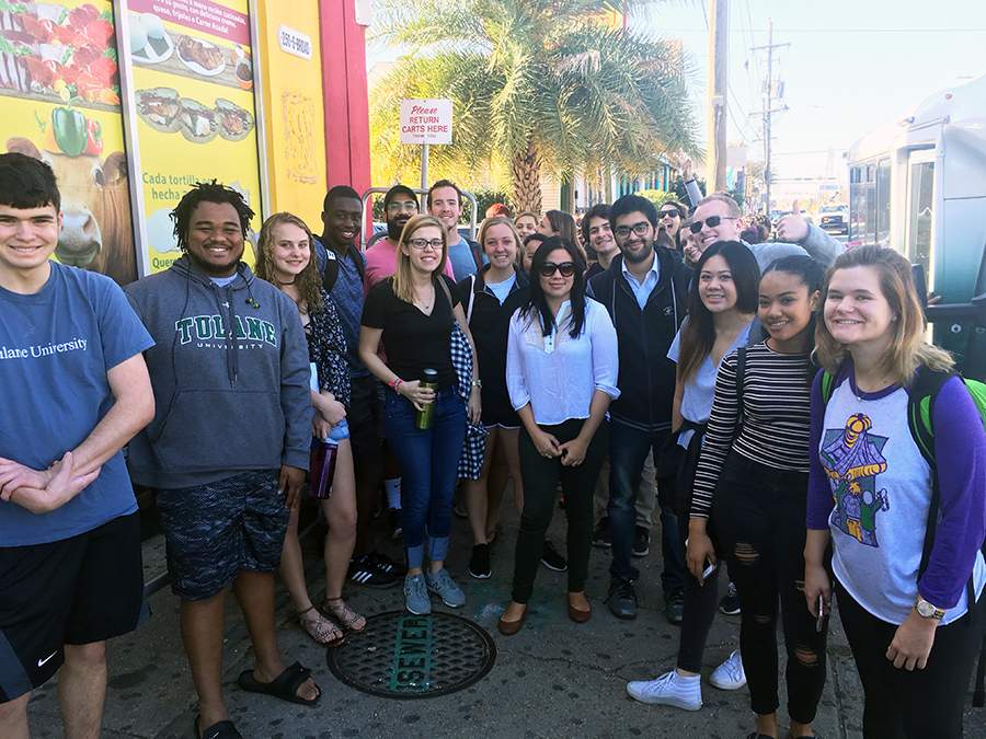 The Introductory Spanish II class, SPAN 1020, ate Ideal Market, a Latin American food market