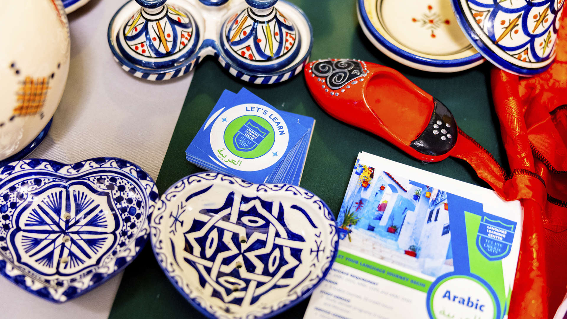Arabic items on a table