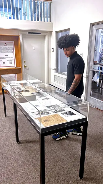 Norman Bercey at the Amistad Research Center viewing the collection