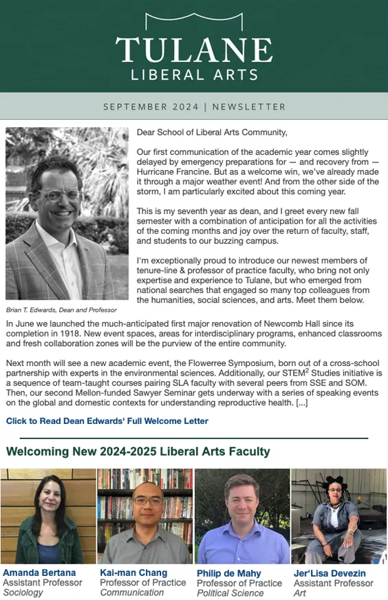 Tulane SLA September 2024 Newsletter