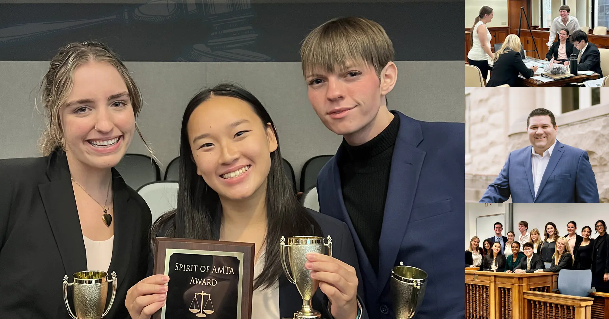 Images of the Tulane contingent from the mock trial competition at the University of Mississippi