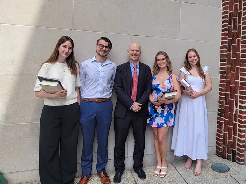 German language students with professor at Tulane University