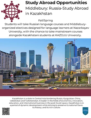 Flyer for Study Abroad Program in Kazakhstan