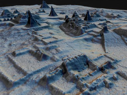 LiDAR image showing Maya cities
