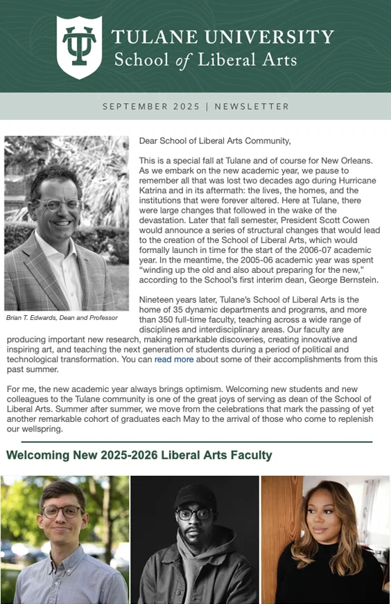 Tulane SLA September 2025 Newsletter