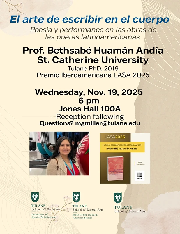 Poster for The art of writing on the body event