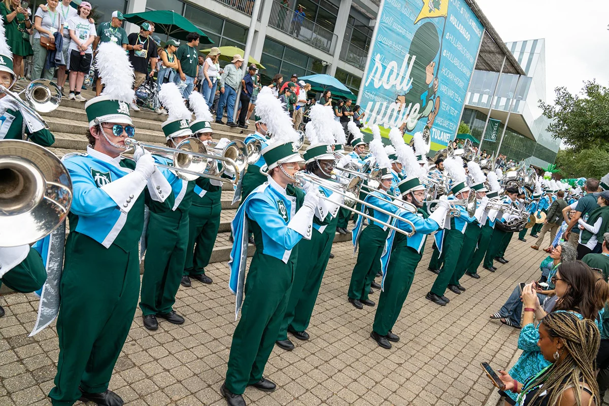 Tulane Marching Band performing at Wave Weekend