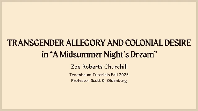 Zoe Roberts, 2025 Tenenbaum Tutorial Project