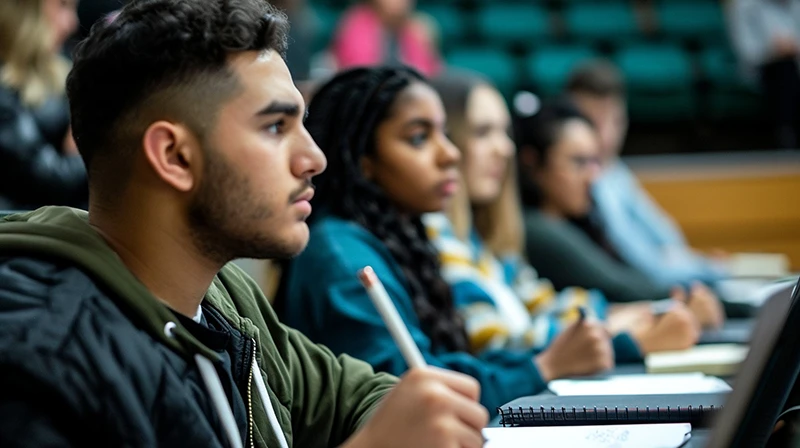 focused college students