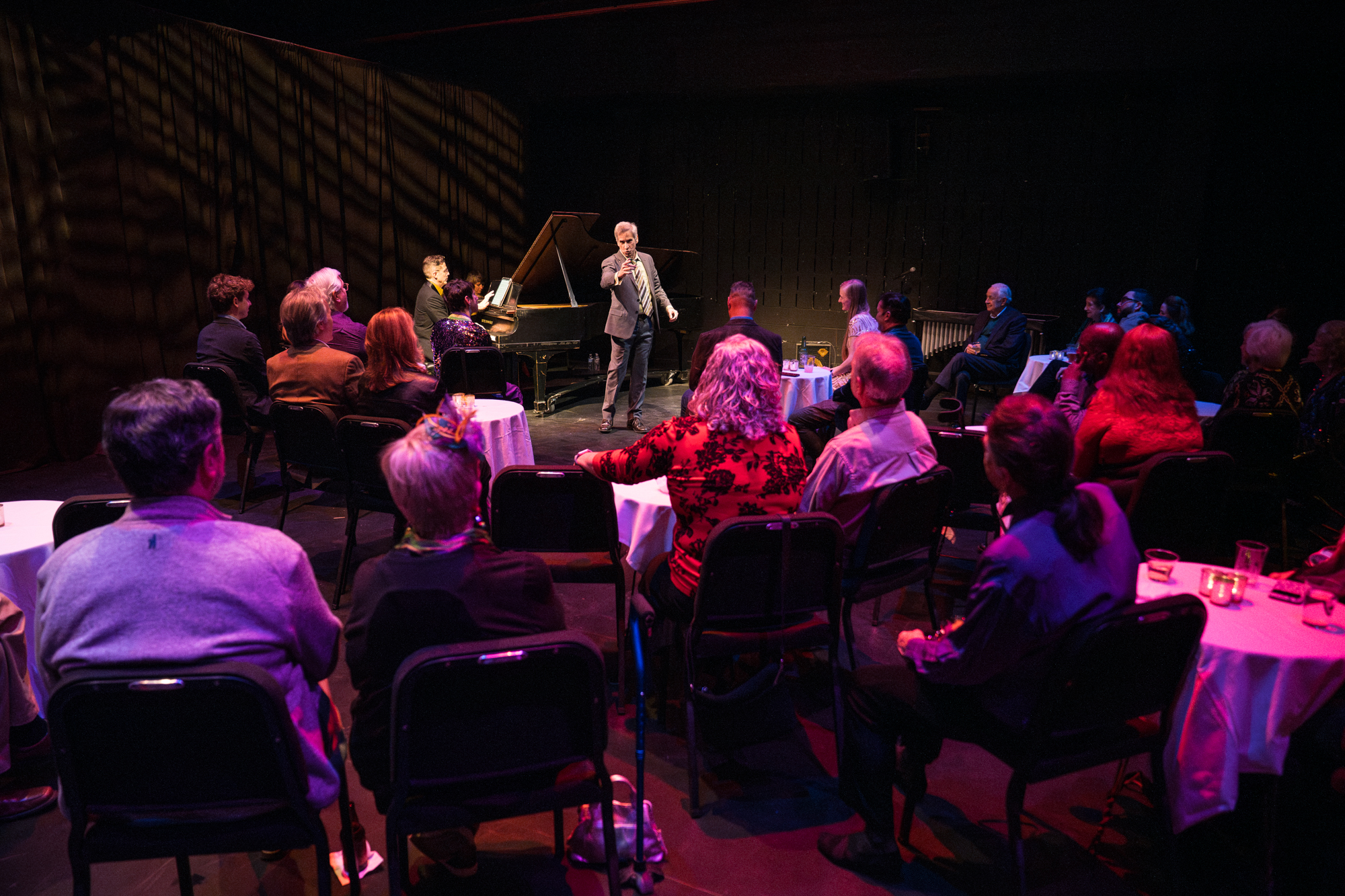 Patrons gather for the announcement of the School of Liberal Arts unified Performing Arts 2026-2027 