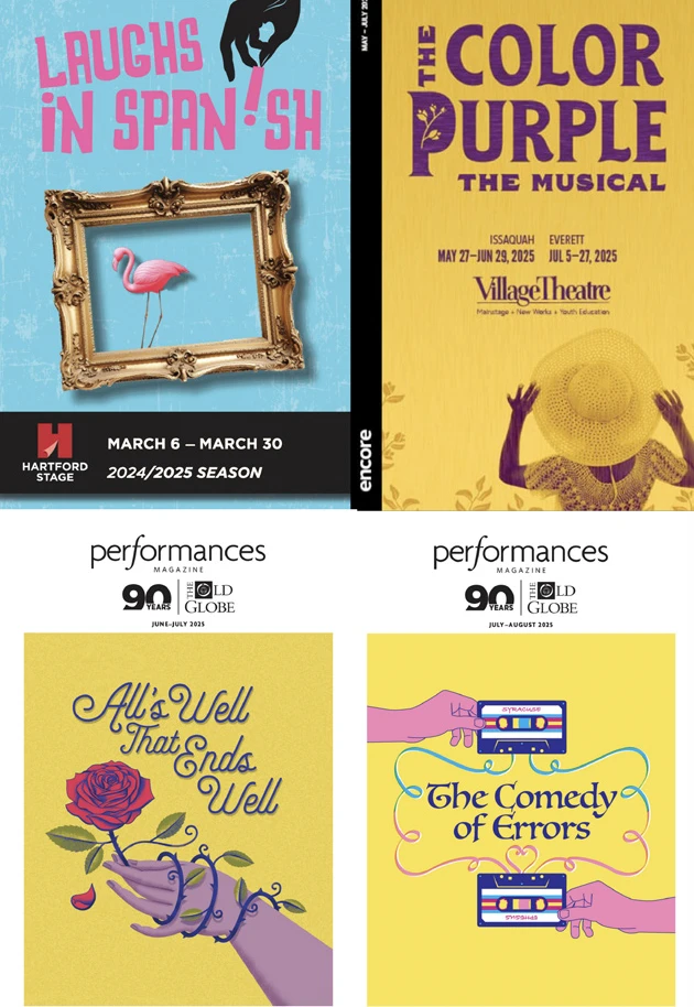 Playbills: Laughs in Spanish, The Color Purple, All’s Well That Ends Well, and The Comedy of Errors