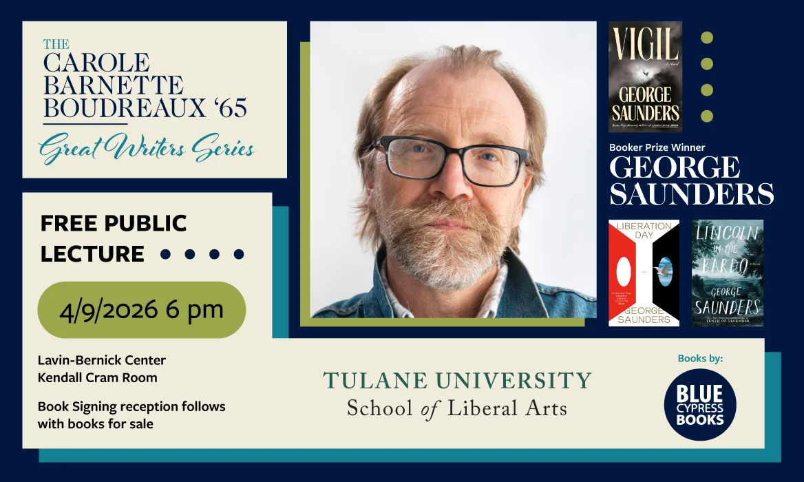 Flyer for Tulane Carole Barnette Boudreaux '66 Great Writer's Series