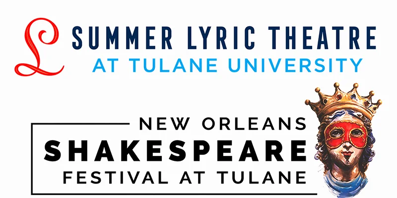 Logos for Summer Lyric Theatre at Tulane and New Orleans Shakespeare Festival at Tulane