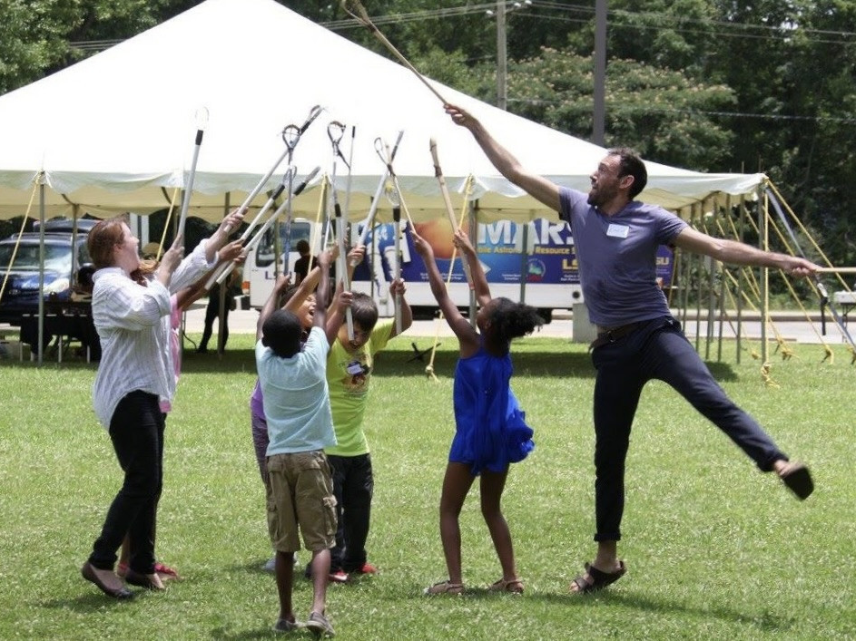 Volunteers at the Language and Culture Youth Camp on the reservation of the Tunica-Biloxi Tribe of L