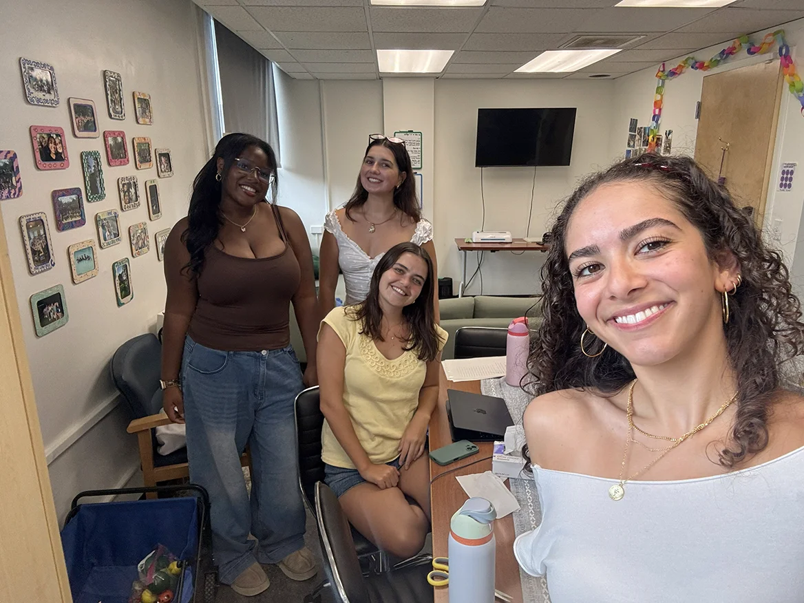 Zoraya with fellow students in the SAPHE Student Space