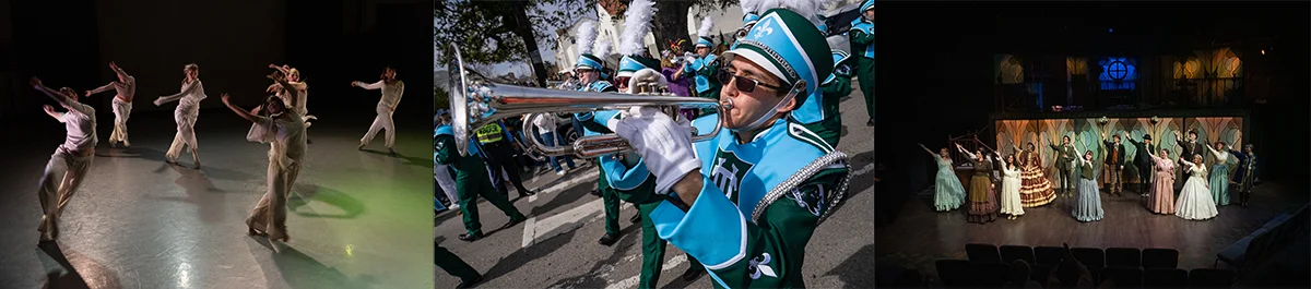 Tulane University Dance, Marching Band, and Theatre
