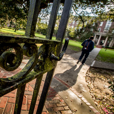 Gate in front of Newcomb Hall