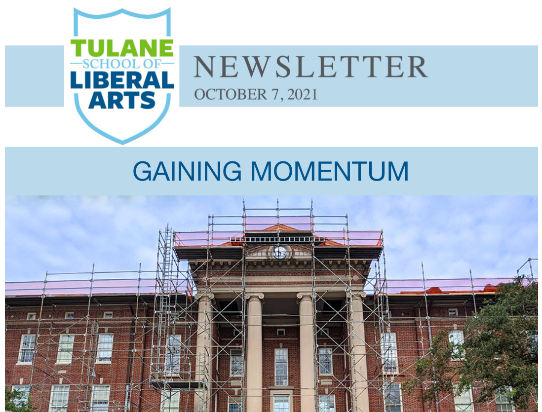 October 2021 newsletter - Newcomb Hall exterior construction
