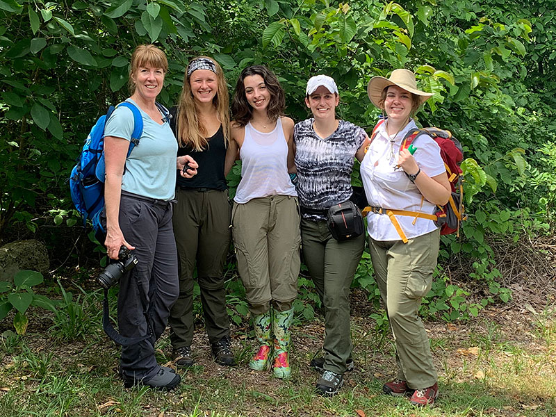 Anthropology student Margaret Buehler pictured here with research team members