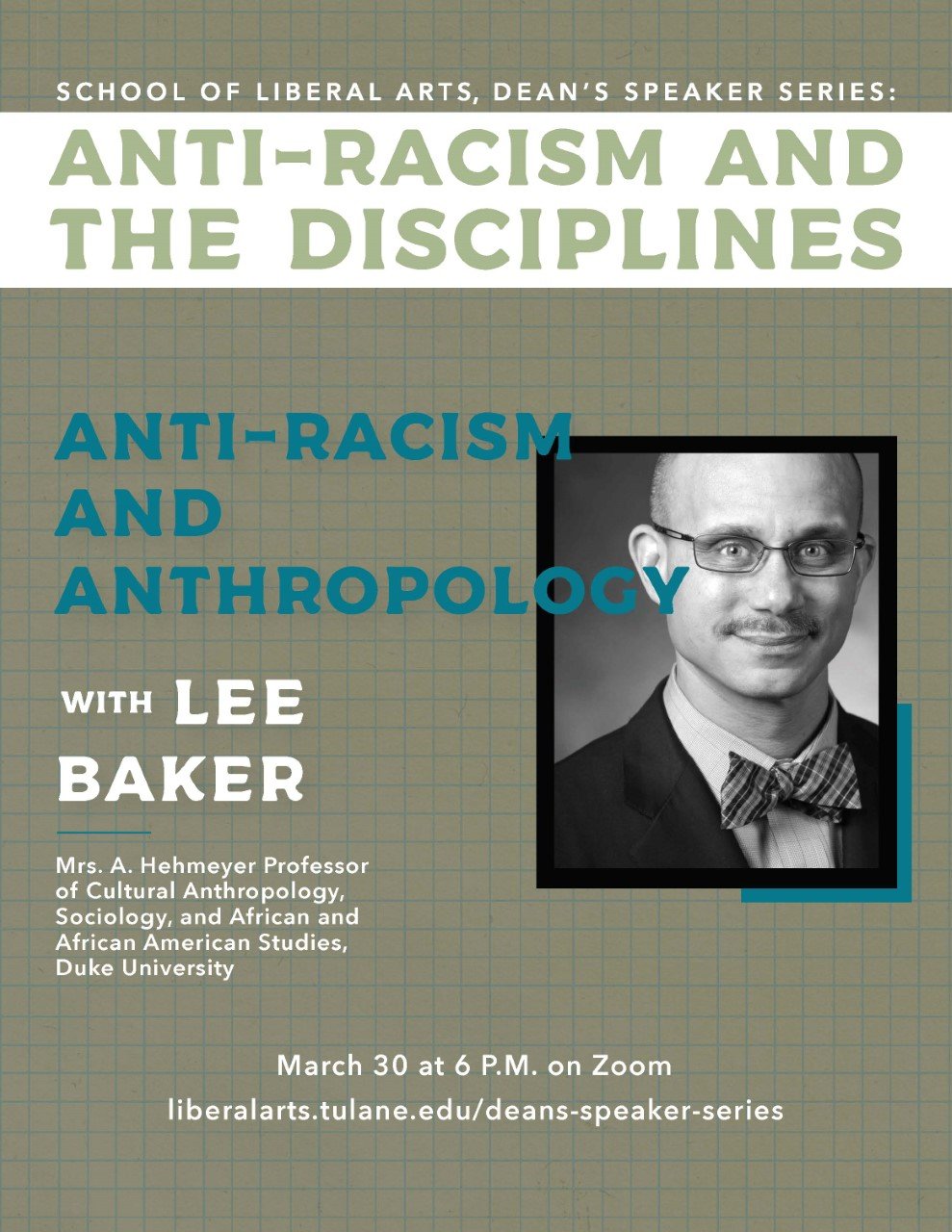 Dean’s Speaker Series, Anti-Racism and Anthropology, flyer
