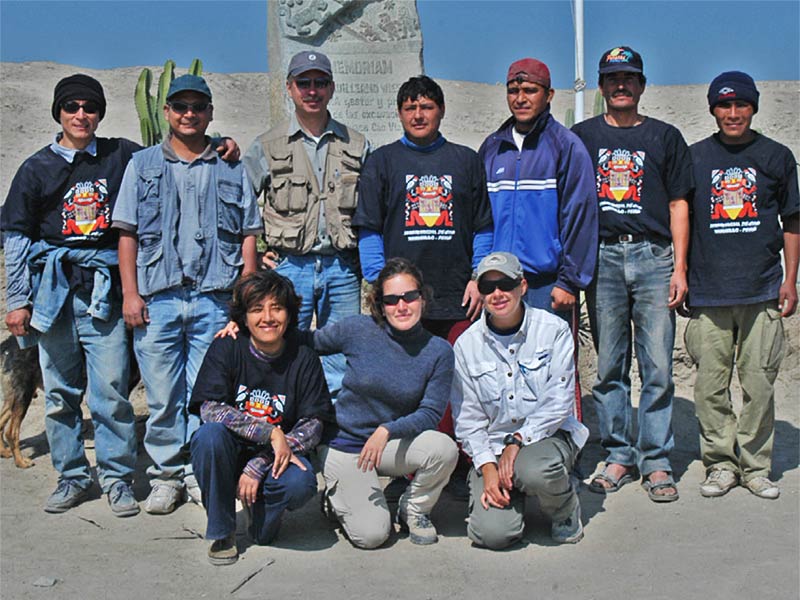 John Verano with team members at the site of El Brujo, Chicama River Valley, Peru