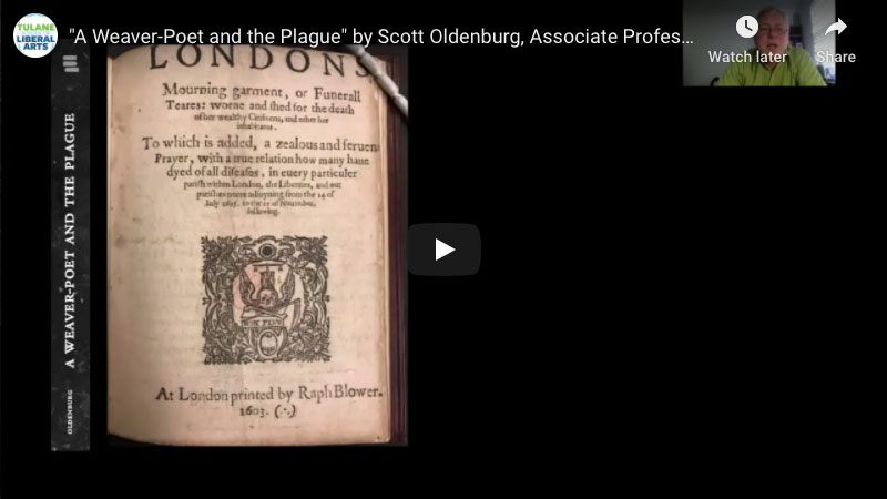 Scott Oldenburg	English	A Weaver-Poet and the Plague