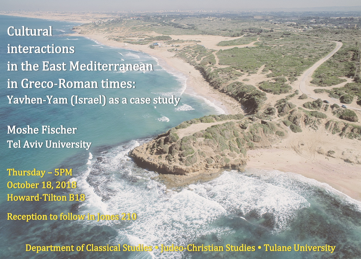Flyer for the 2018 Cultural interactions in the East Mediterranean in Greco-Roman times lecture