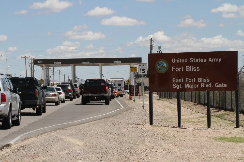 Fort Bliss military base entrance
