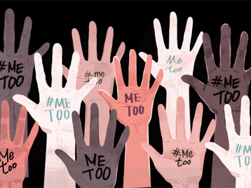 metoo illustration of hands raised