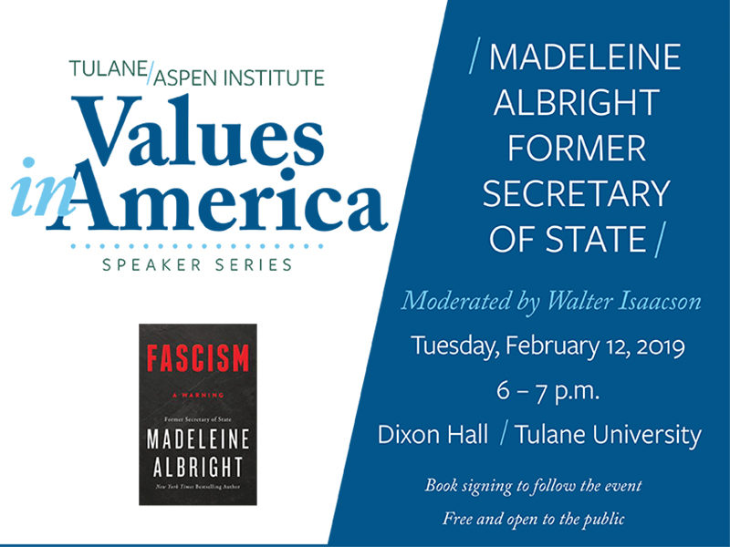 Albright Values in America Series event flyer