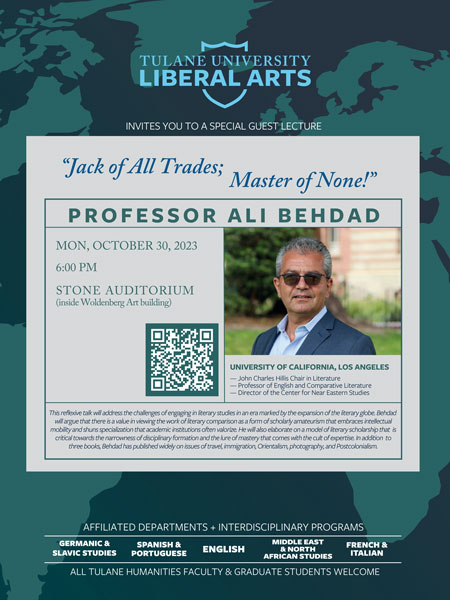 Poster for Ali Behdad event