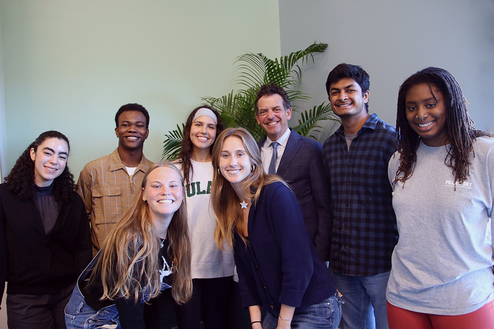 Dean Edwards with the 2024 Student Advisory Board members.