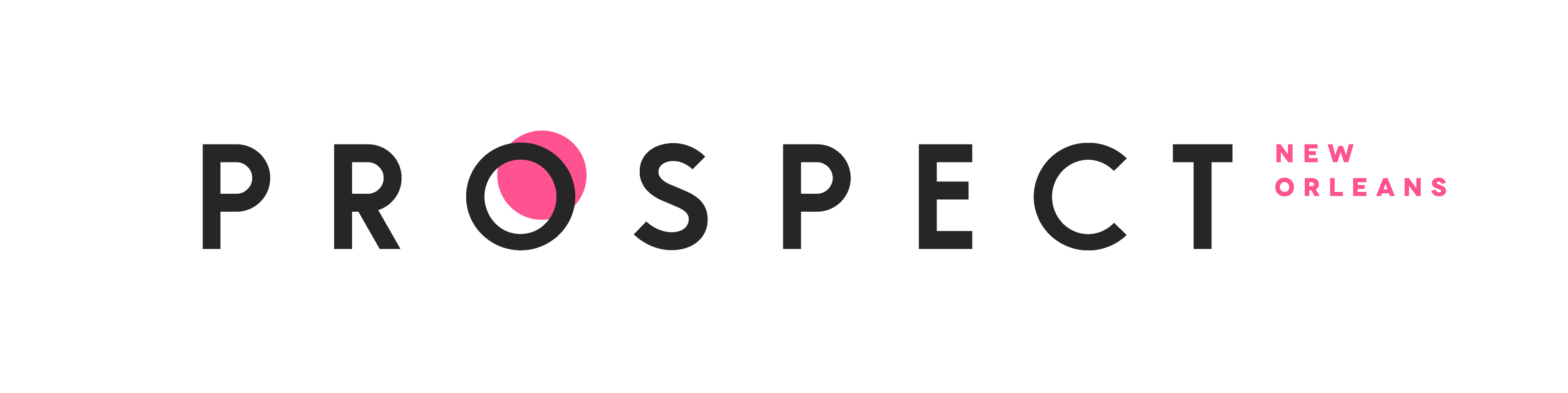 logo for prospect new orleans in pink and black