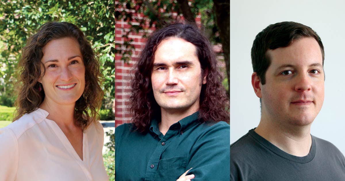 Casey Beck, William Saas, and Jon Chambers; new Digital Media Practices faculty at Tulane