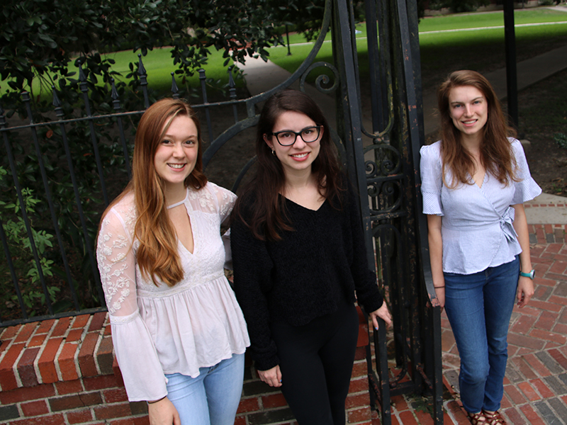 Tulane Students Shannon Armstrong, Sophia Angeletti, and Jenna Fischer