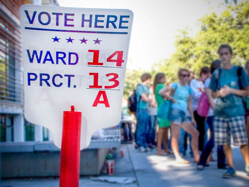 Voting precinct info signage