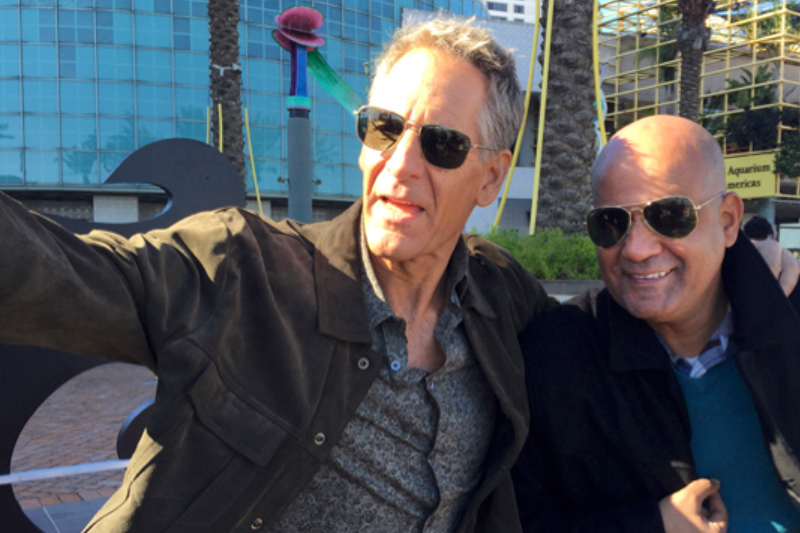 Scott Bakula with Bouchaib Gadir on an episode of NCIS: New Orleans