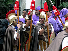 People dressed as Roman soldiers