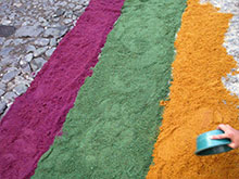Purple, Green, and Gold Alfombra