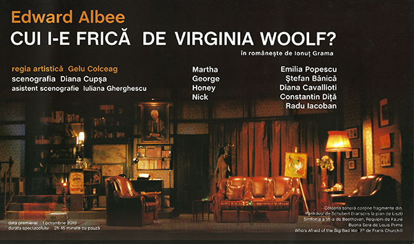Comedia Theatre, Bucharest - Who's Afraid of Virginia Wolf 2011 Collaborators