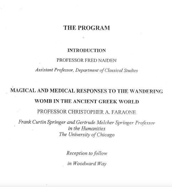 Program for the 2006 Georges Lecture