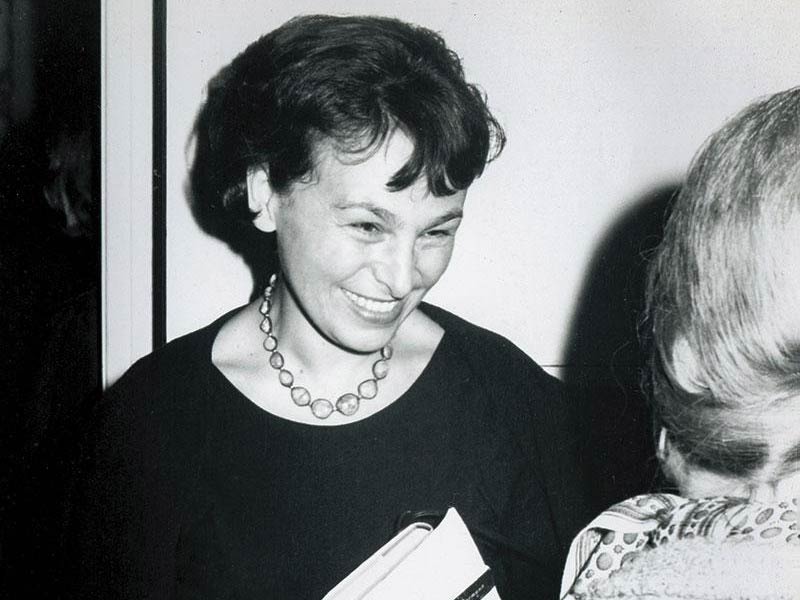 Ilse Aichinger greets a guest at a Tulane Department of German reading on Nov. 15, 1967
