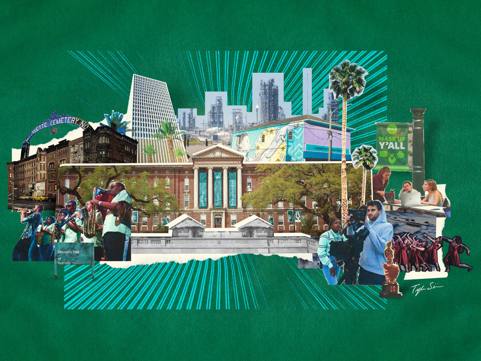 Artwork of New Orleans and Tulane by Tyler Simien