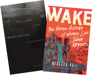 Book covers for The Long Emancipation and Wake