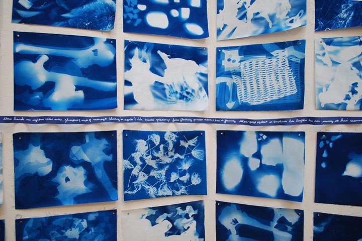 Detail of Cyan images and Blue Poem Ribbon