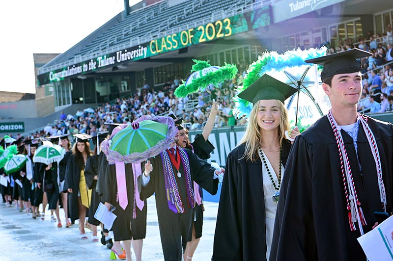 Tulane School of Liberal Arts Students Second Line ofter Commencement, May 2023