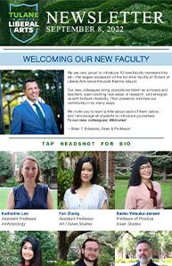 Welcome New Faculty! - September 2022 Newsletter