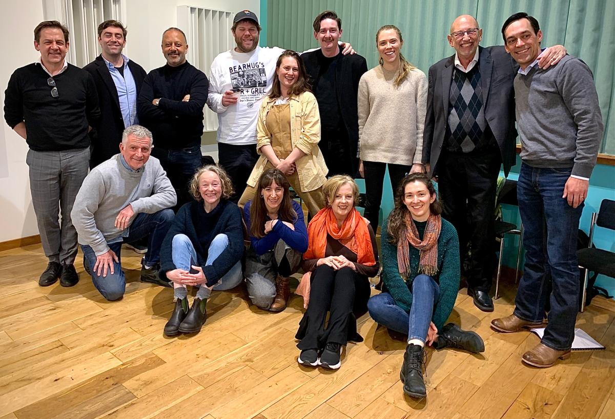 Mark Charney with the London Cast of Last Rites. Charney is in the back row, second from the right