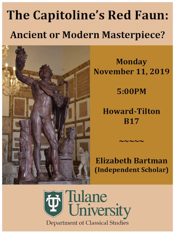 Flyer for "The Capitoline's Red Faun" lecture
