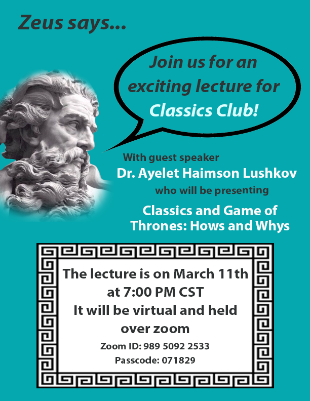 Classics Club Lecture Classics and Game of Thrones